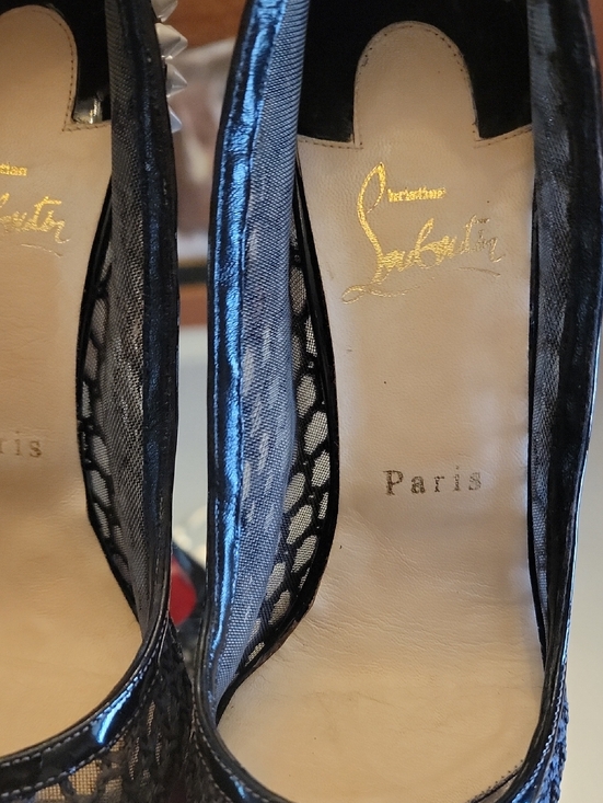 Christian Louboutin Guni Pump Black Patent Leather,Net With White Spikes 100 main image 4